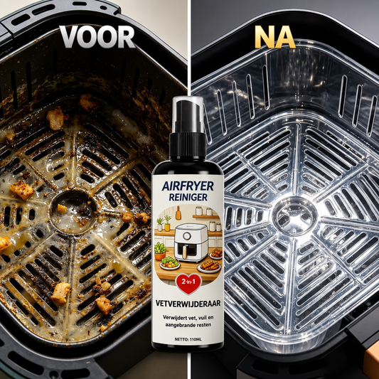 Airfryer Reinigingsspray met Doek, 2-in-1 Olieverwijderaar, Verwijdert Vet, Vuil en Ingebrande Voedselresten voor de Keuken