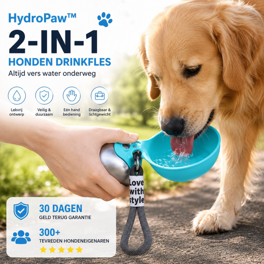 HydroPaw™ 2-in-1 Honden Drinkfles