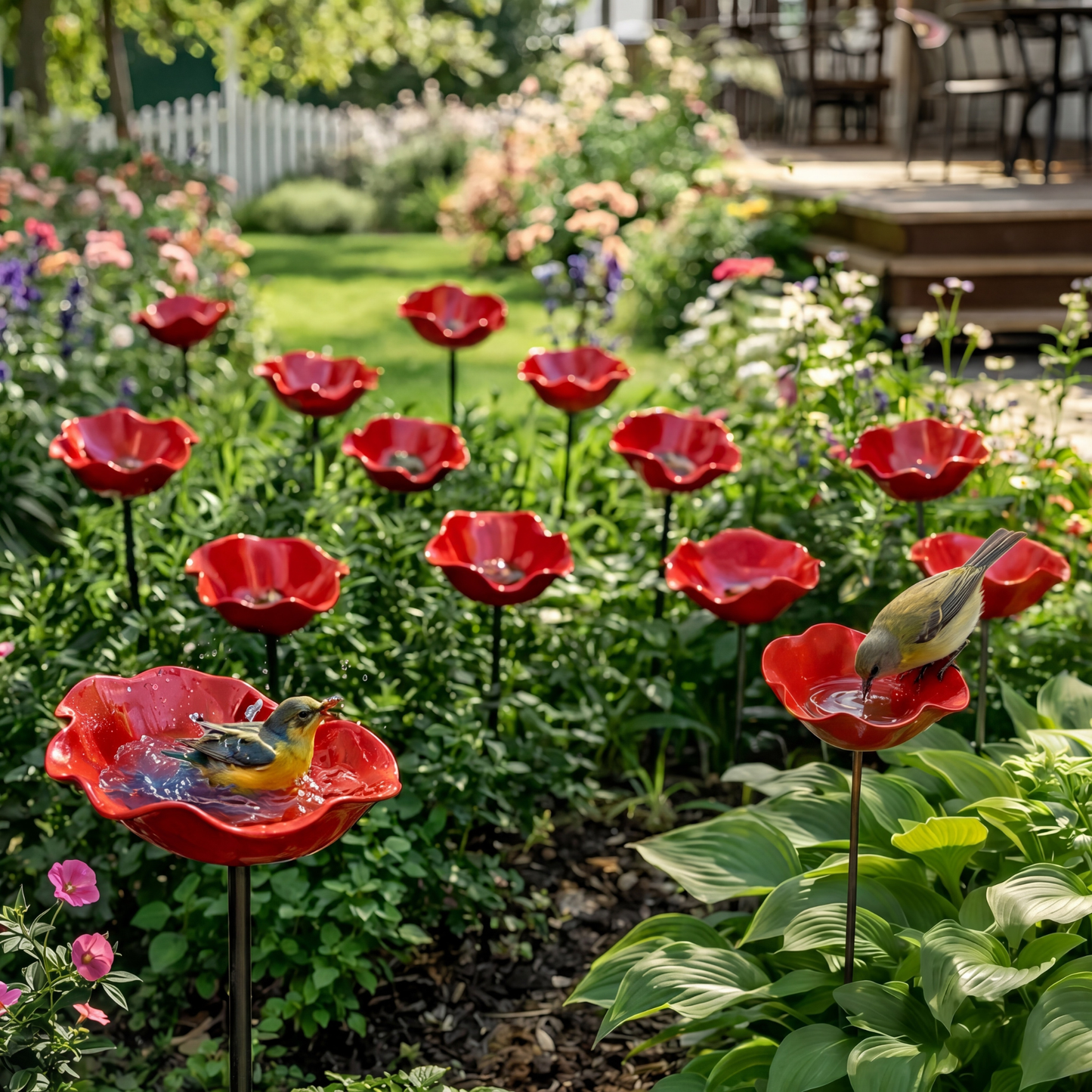 Bloemen Vogelbad