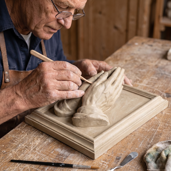 Sculpturale Wand Kaarsenhouder — Handen